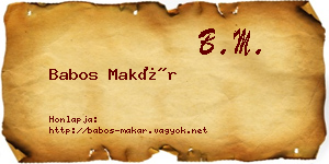 Babos Makár névjegykártya